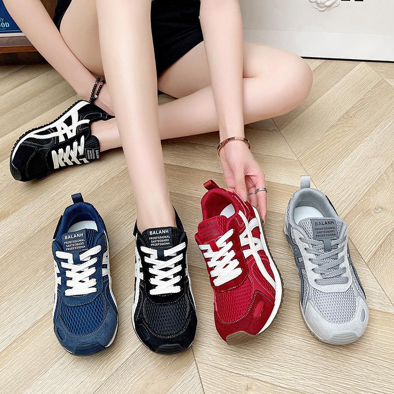 2025 New Leather Breathable Mesh Platform Forrest Gump Shoes Women's Summer and Autumn Versatile Casual Sports Running Shoes Casual Shoes