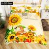Yellow Sunflower Comforter Set Butterfly Bedding Set for Kids Girls Teens WomenCountry Floral Quilt Duvet Sets 2 Pillow Cases
