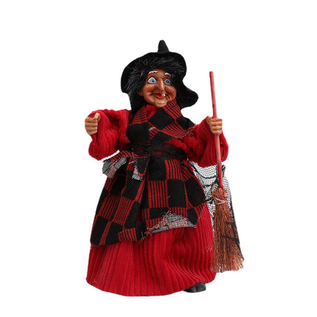 Halloweenská panenka koště čarodějnice obrázek čarodějnice kreativní halloweenská dekorace hororový obrázek čarodějnice dekorace halloweenská čarodějnice