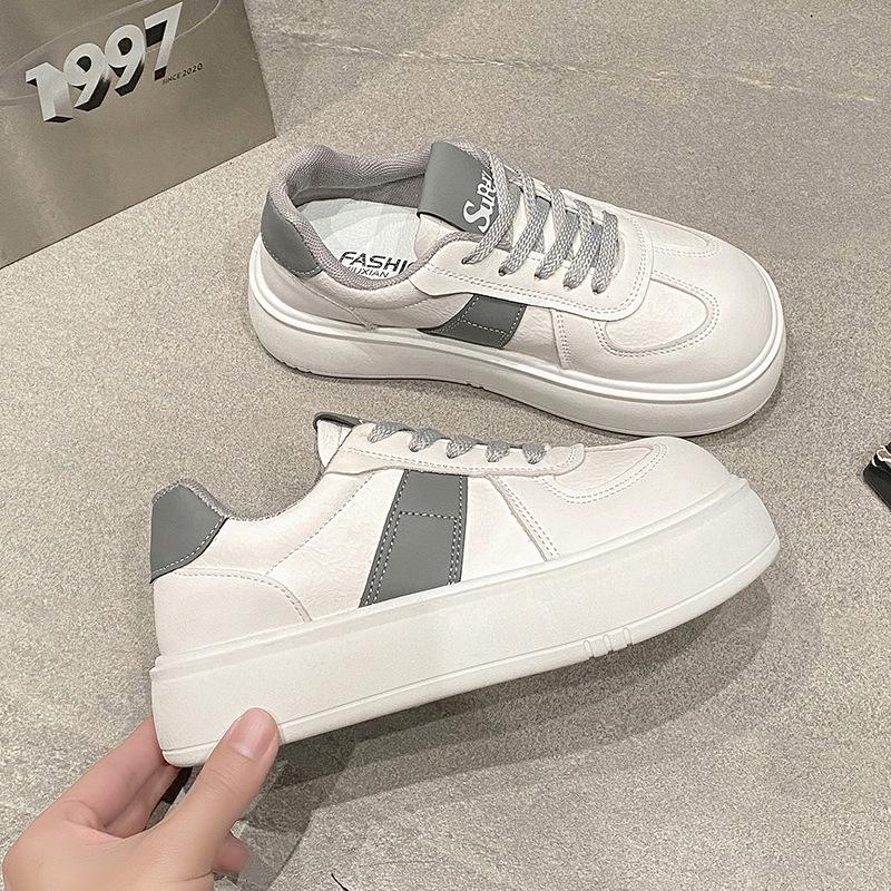 Women's thick soles 2025 big head sports little white shoes casual new white board shoes spring and autumn