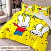 Custom Name Text 3Pcs Bedding Set Simon Super Rabbit Duvet Cover And Two Pillowcases