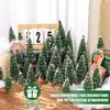 25pcs Mini Christmas Trees Artificial Christmas Tree Bottle Brush Trees with Wooden Base for Christmas Decor Party Home Table Craft Decorations