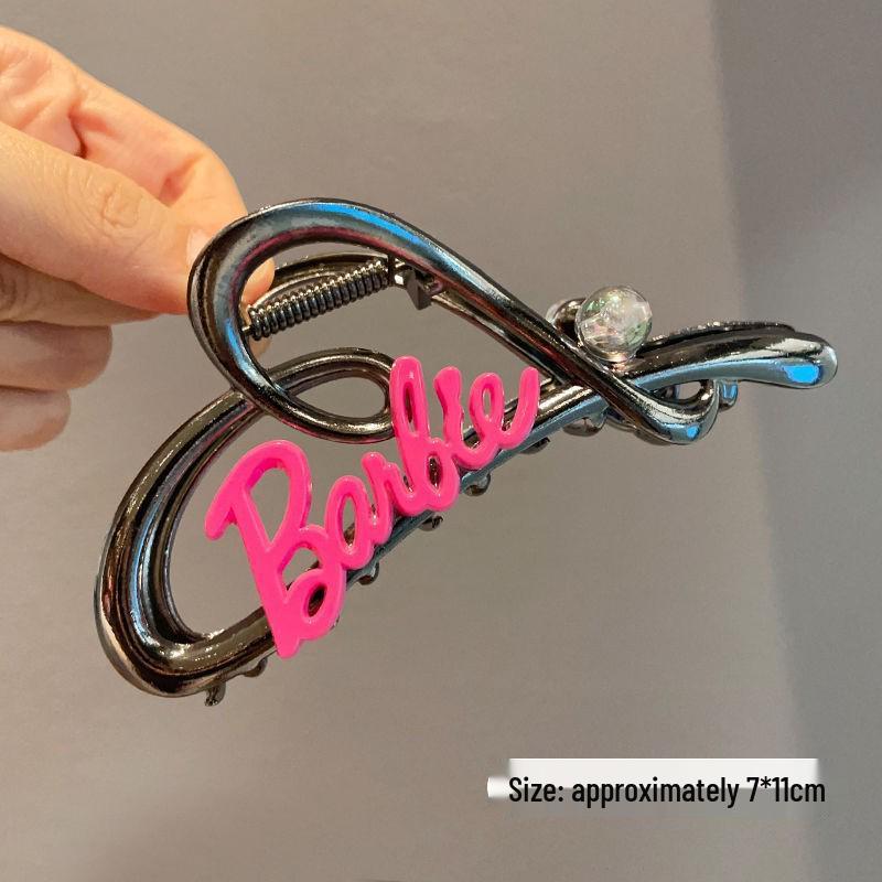 Silver Textured Metal Shark Hair Claw - Women's Stylish Updo Clip Accessory