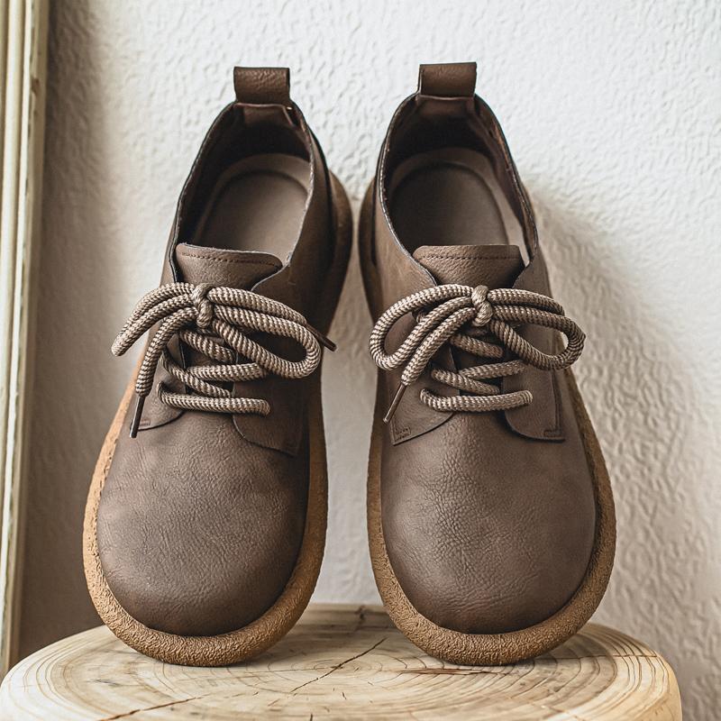 

Мужские Новинка Большого размера Винтажные Кожаные Туфли в Британском стиле Удобная Повседневная Обувь Прочная Подошва Обувь для Ходьбы 39 коричневый