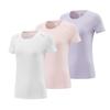 Women's Quick-Dry Short Sleeve Yoga T-Shirt - Lightweight, Breathable Fitness Top for Summer Running and Sports.