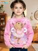 Capybara Sweatshirts Kawaii Cartoon Graphic Kids Hoodie Harajuku Girl Tops Fashion Cute Animals Long Sleeves Children's Clothing