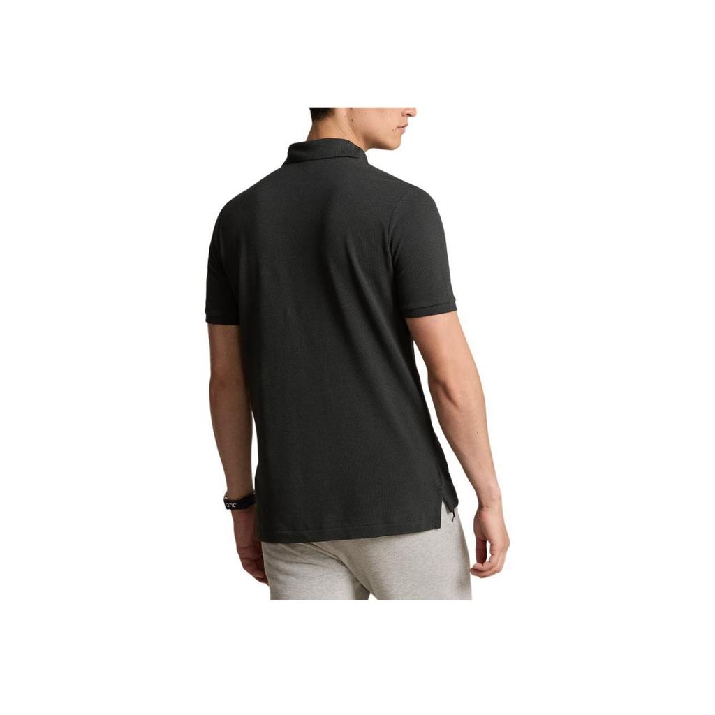 Polo Ralph Lauren Classic Letter Logo Print Casual Short Sleeve Polo Shirt Men tops Vintage-Black MNPOKNI1N822960-001