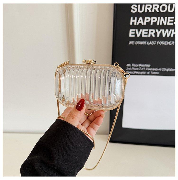 Acrylic box shoulder bag 2025 new fashion transparent jelly bag ins women's chain crossbody bag