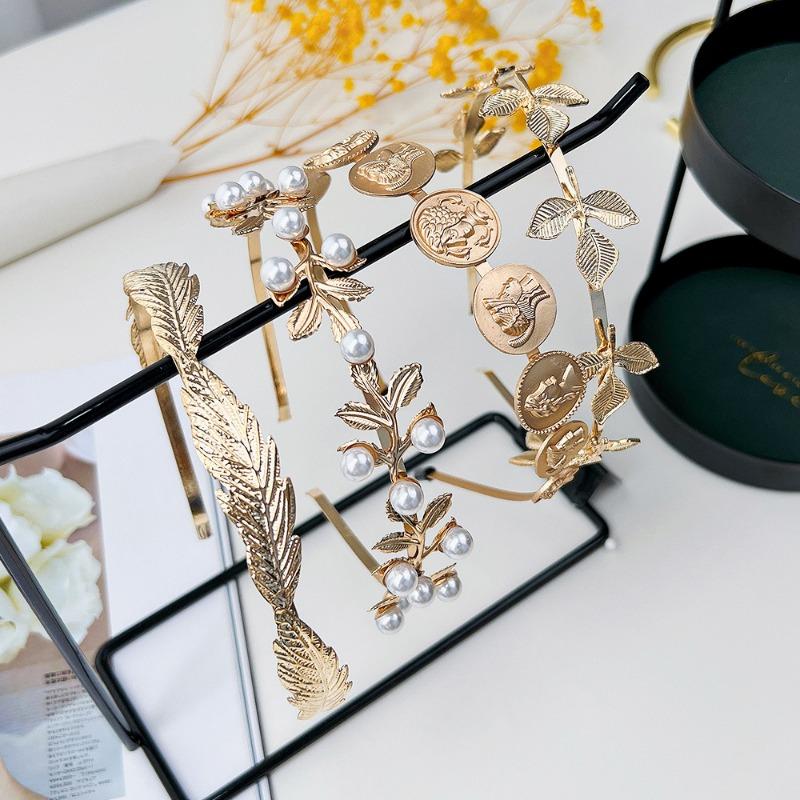 Bride Leaf Hairband Party Metal Leaf Hair Accessory Elegant Crown Headband Leaf Hairpin