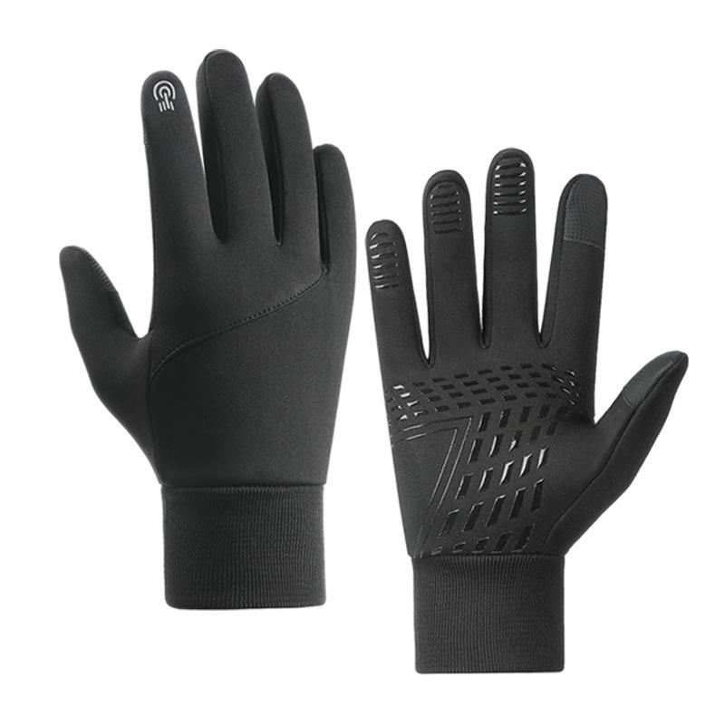 Winter Outdoor Warm Waterproof Gloves Unisex Inner Silicone Anti Slip Outdoor Cycling Touch Screen Compatible Full Finger Gloves