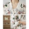 DIMANAF 2025 Neu Übergröße Frühling Sommer Damen Mantel Basic Jacken Vintage Oberteile T-Shirts Floral Lässige Lockere T-Shirts