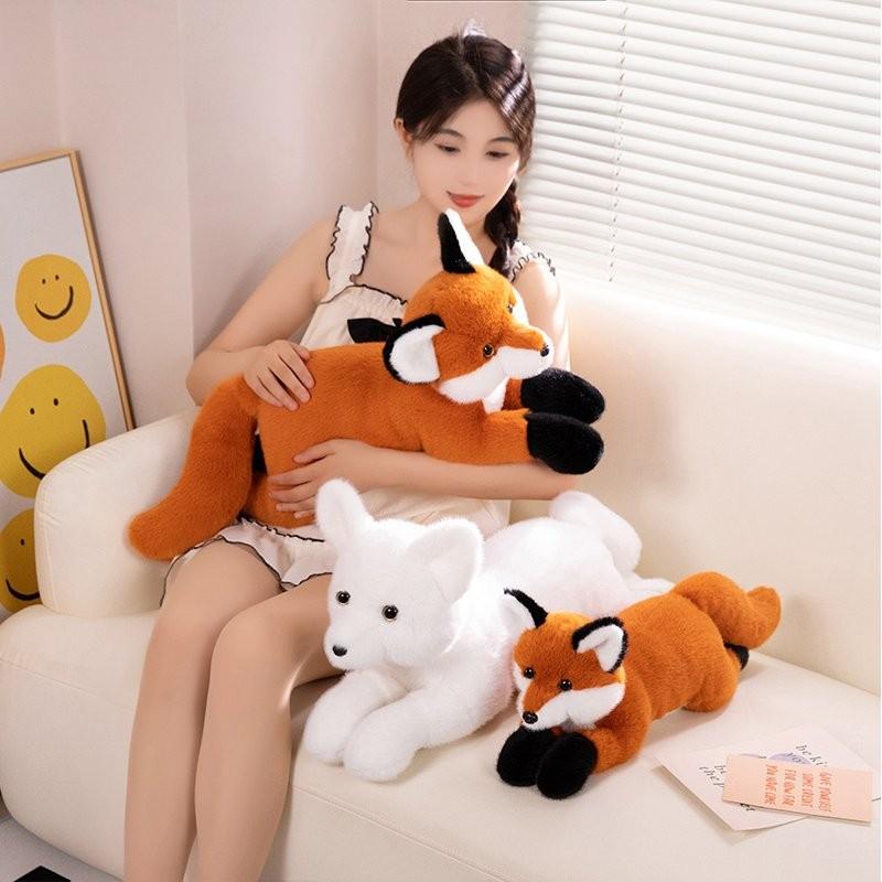Adorable Fox Plush Pillow For Sofa And Bed Decorative Cushion Soft Stuffed Toy