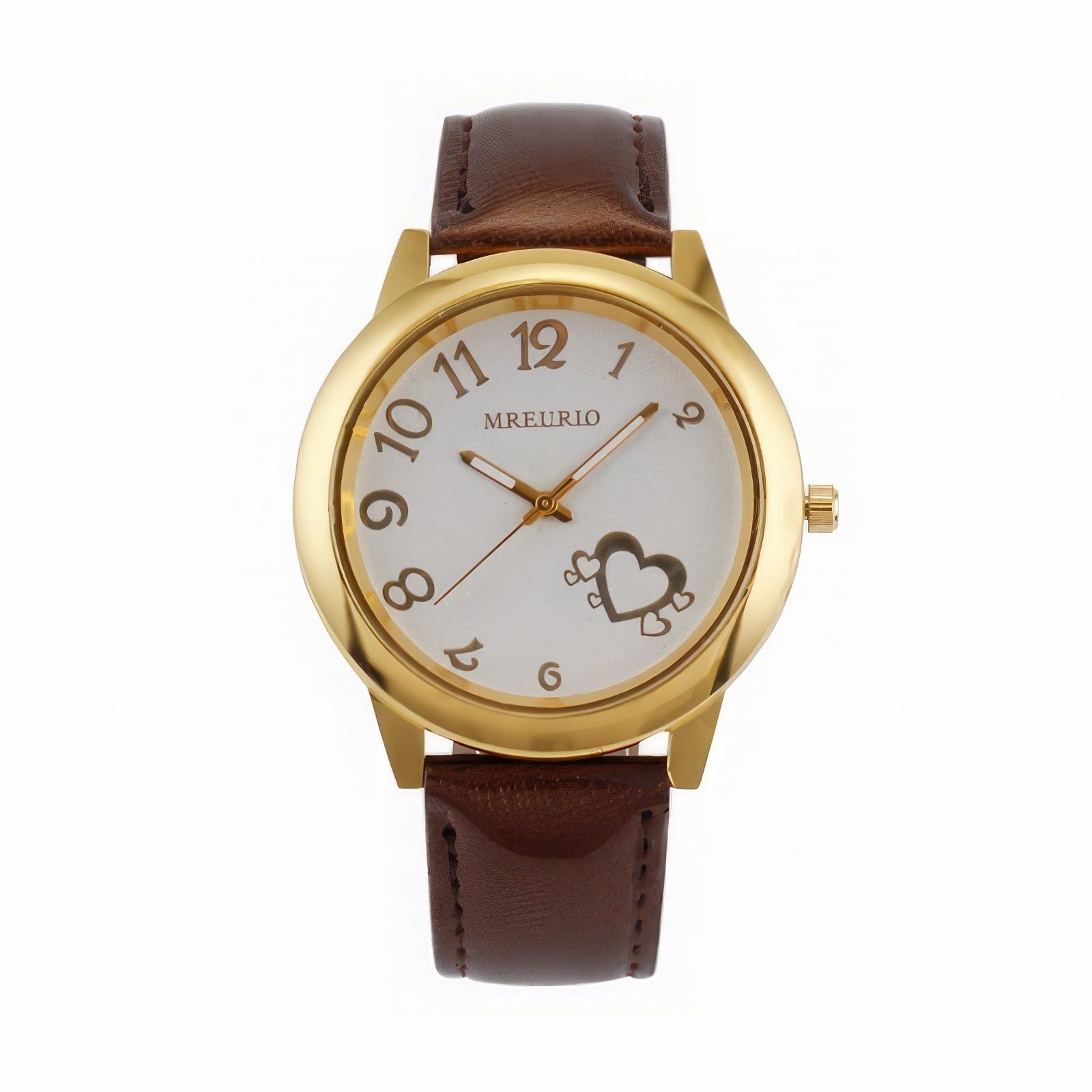 

Women Fashion Leather Watch One Size кавовий