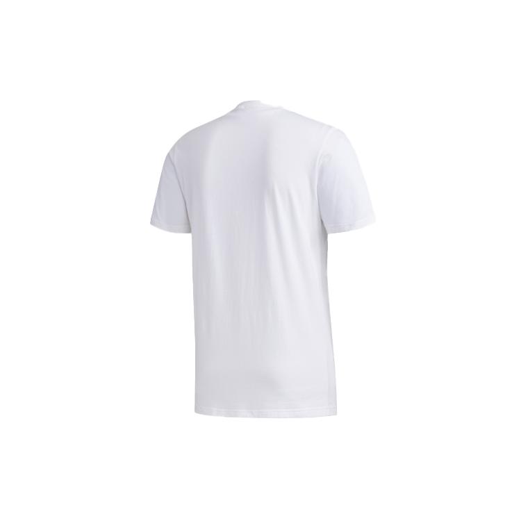 adidas T Shirts Men's White Crew Neck Moderate Straight Fit FM6102