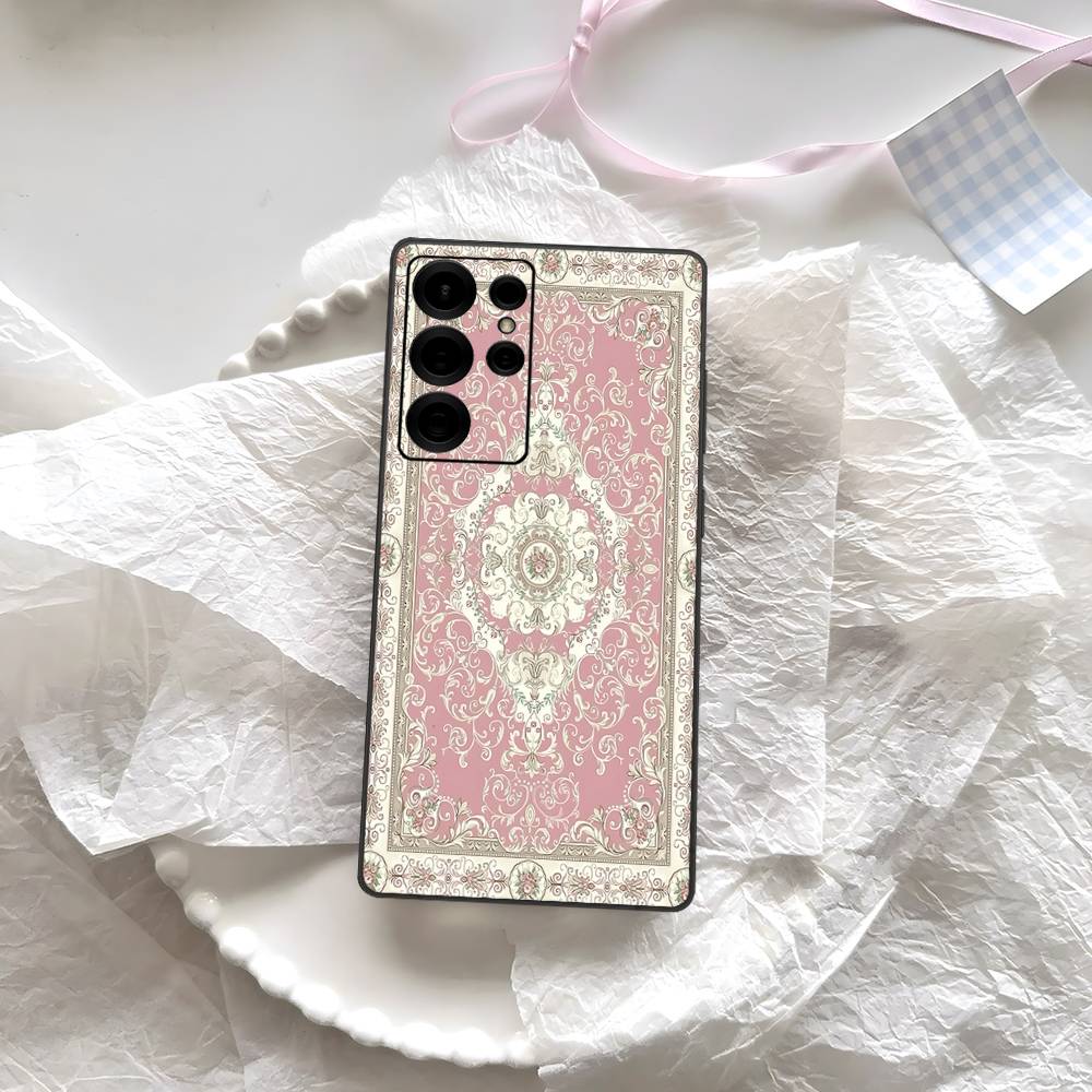 Funda de Teléfono con Diseño Floral de Alfombra Persa Para Samsung S 24 Fe 25 Ultra Plus 20 Lite 21 30 22 23 24 22 Ultra 5G Fundas
