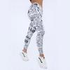 Gradient Four-needle Six-line Digital Printing Newspaper Yoga Tight Nine Pants Women
