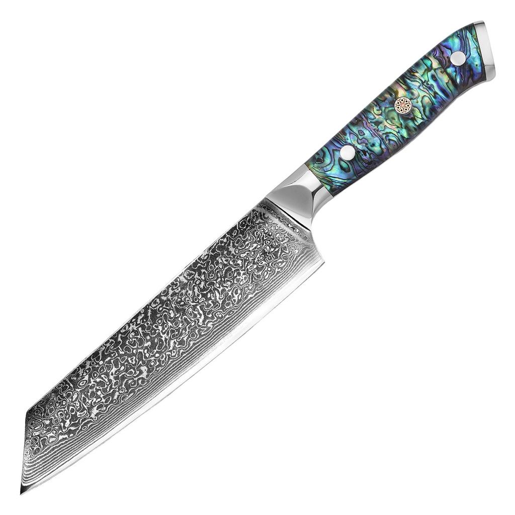 67-Layer Damascus Steel Kitchen Knife, 60-62 HRC High Hardness Sharp Slicing Knife, Vacuum Heat Treated Chef Knife for Fruit Vegetable Meat Prep