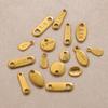  100pcs Stainless Steel Tail Chain Tag Real Gold Electroplated Small Pendant Accessories for Jewelry Making DIY Charms