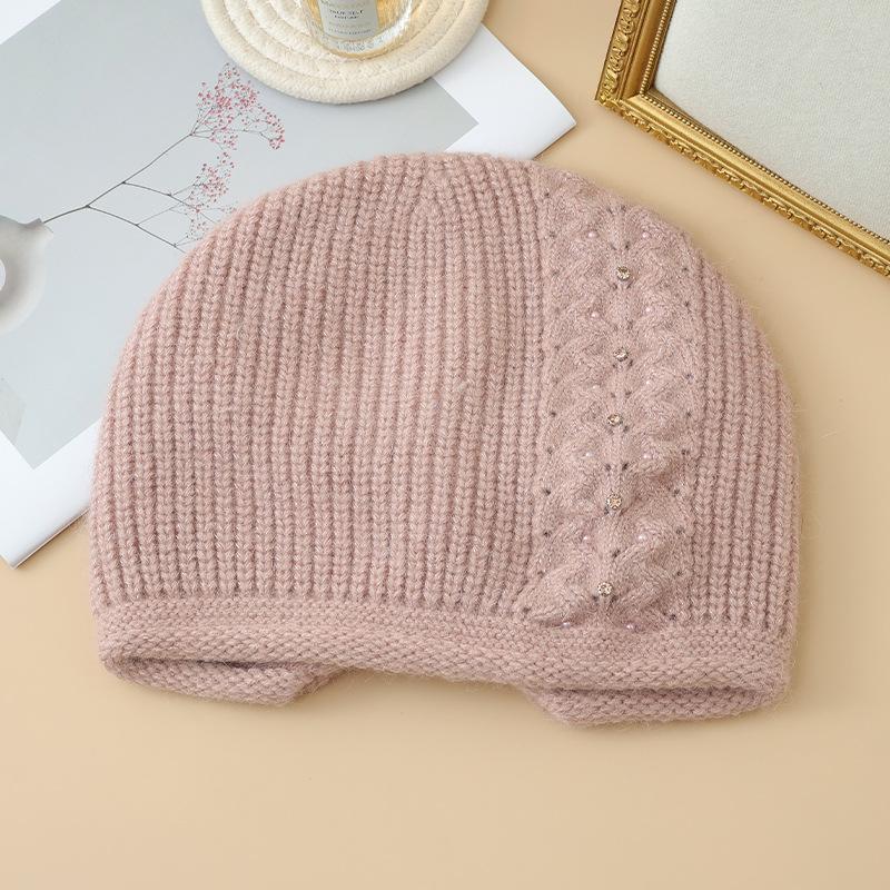 Twist Pearl Rabbit Fur Wool Hat Autumn and Winter Outdoor Cold Warm Hat Stack Hat