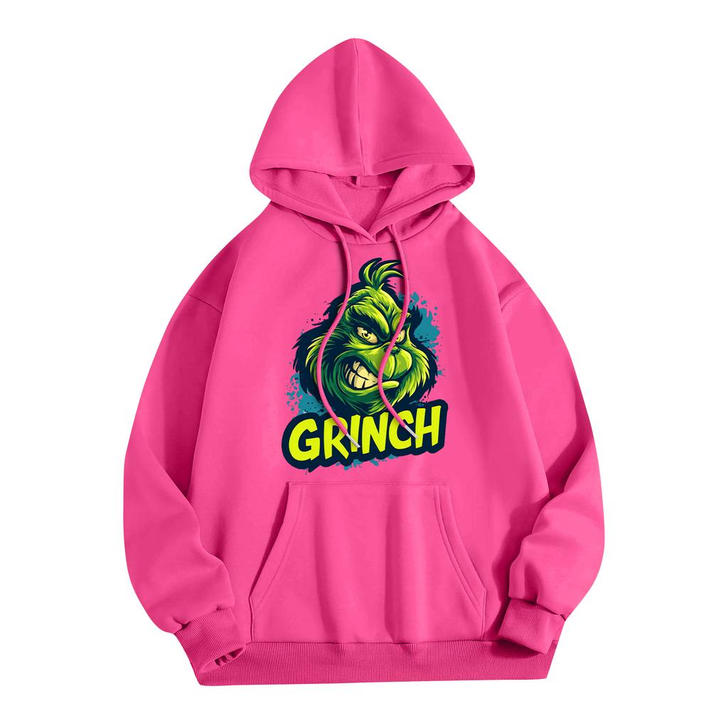 Women's Fashion Christmas Printed Casual Hooded Sweatshirt With Pockets