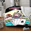 1pc Powerpuff Girls Cozy Print Blanket Lightweight Warm Flannel Throw Blanket For Sofa, Bed, Living Room