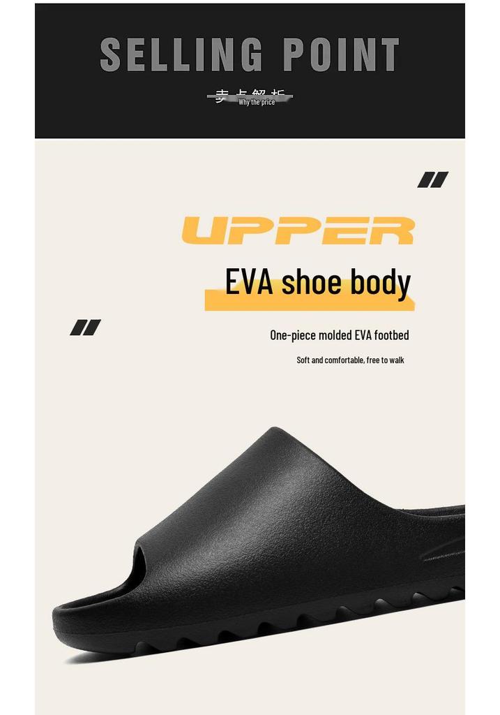 Men's Summer Non-Slip Sport Slippers, "Stepping on Clouds" Single Strap Sandals, Lightweight Thick-Sole Indoor/Outdoor Flip-Flops