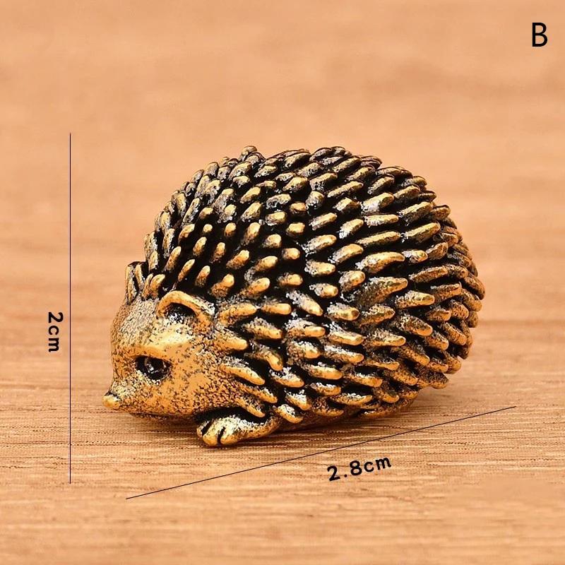 Starožitný Ježek Malé Ozdoby Masivní Mosaz Starověká Zvířecí Socha Řemesla Dekorace na Stůl Čajový Stolek Domácí Dekorace