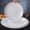 Shengjia Commercial Melamine White Round Dinner Plates - 10 Pack