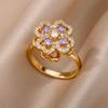 Anti-Stress Angstringe für Damen Goldfarbe Offen Verstellbar Drehbarer Ring Ästhetischer Hochzeitsmode Schmuck Geschenk