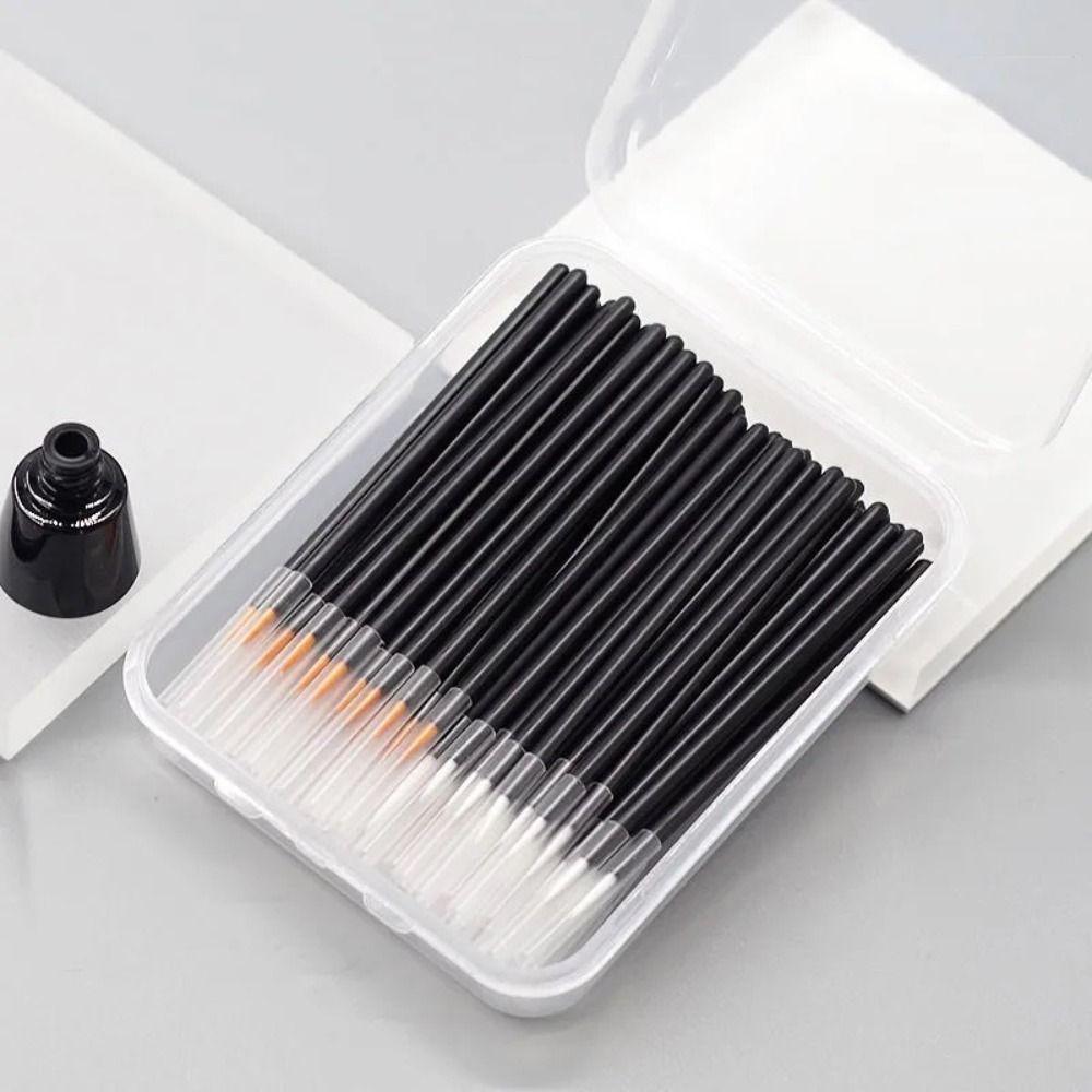 50/100Pcs Super Fine Disposable Eyeliner Brush Precision Lip Liner Contour Brush   Beauty