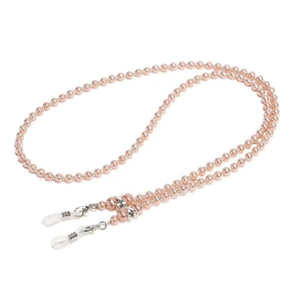 Beaded Eyeglasses Chain Imitation Pearl Anti-Loss Pearl Sunglasses Lanyard Anti Falling Glasses Hanging Rope Eyewear Accessories коричневый