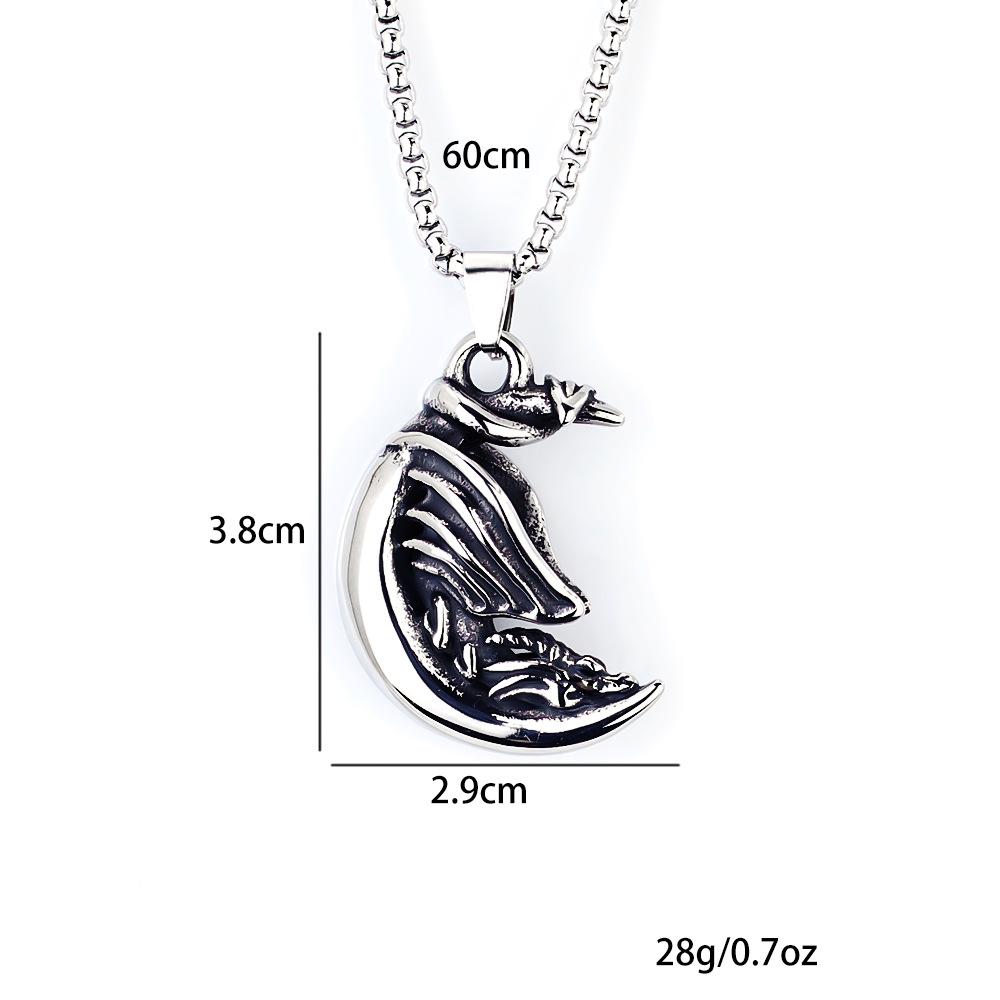 Necklace Retro Flying Dragon Moon Men's Fashion Pendant