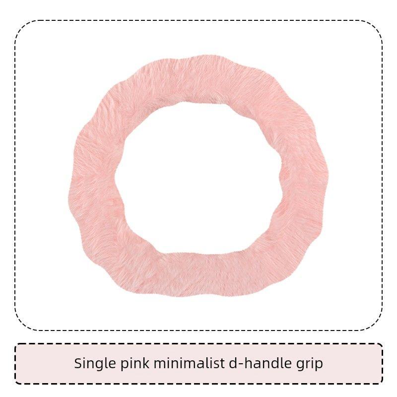Car Steering Wheel Cover Winter Plush Warm Fleece Cute New Style Wear-Resistant Sweat-Absorbent Non-Slip Creative Handlebar Cover for Women
