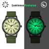 Men's Military Watch with Nylon Strap, Waterproof, Luminous Analog Display, Calendar, Upgraded Edition, Simple and Stylish Sports Watch, 1224 Quartz