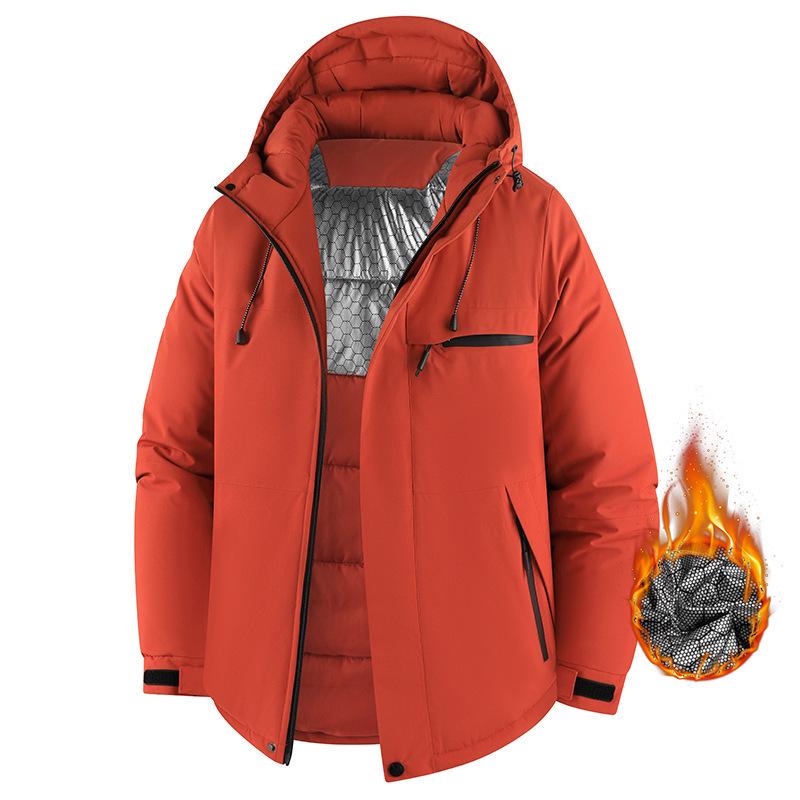 Unisex Graphene Hooded Jacket: Casual, Warm, and Ideal for Mountaineering.