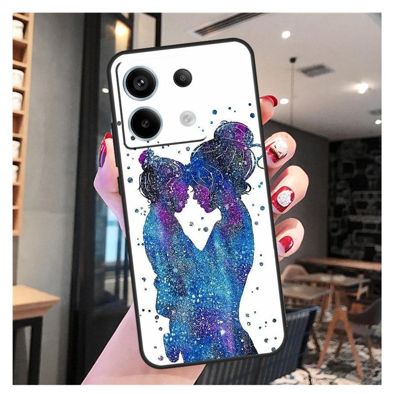 Wunderschöne Mutter Tochter Sohn Hülle für Xiaomi Redmi Note 13 Pro 12 11 9 10 12S 11S 10S 9S Redmi 13 12 10C 12C 13C Hülle