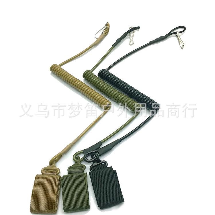 Multi-Functional Elastic Tactical Lanyard: Anti-Lost Military Outdoor Spring Rope Keychain