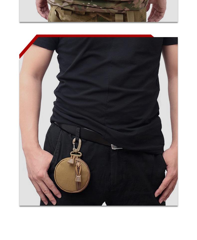 Vielseitige Taktische Schlüssel-Tasche für Draußen: Wasserdichte Münz- & Kopfhörertasche, EDC Runde Hängetasche