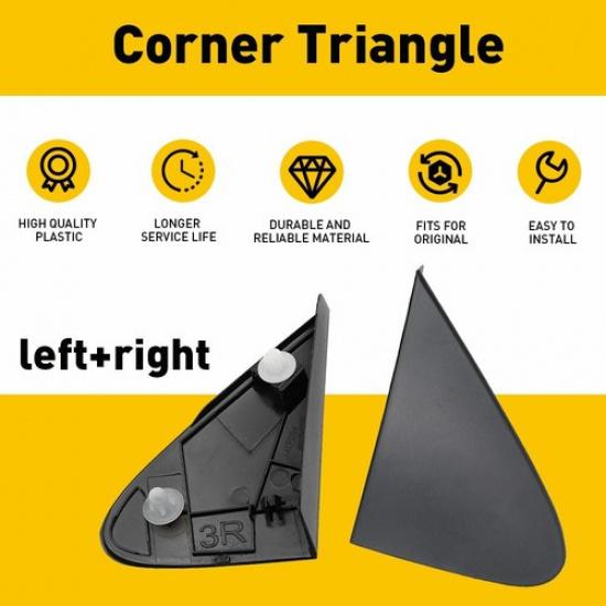 Side Mirror Triangle Corner Molding Fender Trim 2Pcs For 2008-13 Toyota Corolla