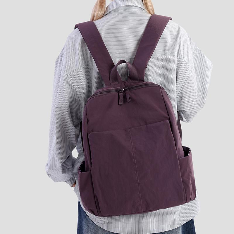Women's Large Capacity Backpack Men Solid Color Backpack Student Schoolbag