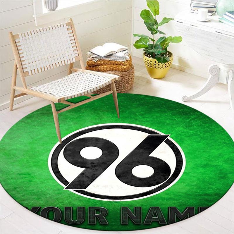 Hannover 96 Custom Name Round Area Rug,Carpet Rug for Living Room Bedroom Sofa Playroom Decor,Non-slip Floor Mat