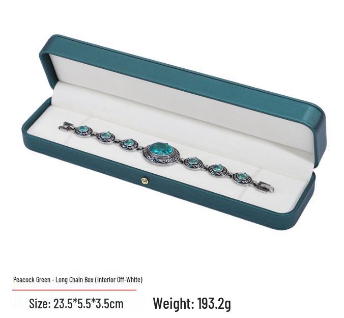 Elegante Schmuckschatulle aus PU-Leder mit goldener Schnalle - Design mit runden Ecken für Ringe, Broschen, Anhänger, Armbänder und Ketten.