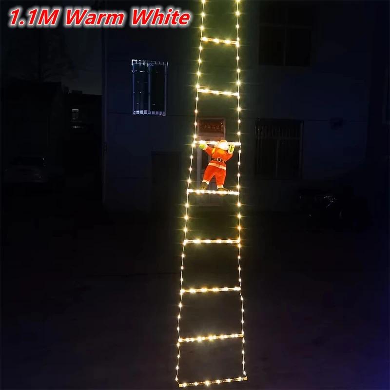 

Climbing Ladder Led Christmas Decorations Fairy Lamp Santa Claus Climbing Ladder Light For Home Holiday Wall Window Xmas Decor теплый белый