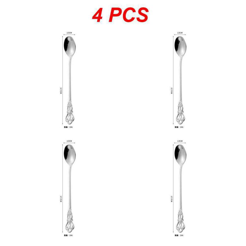 2/4/6 ST Kaffetillbehör Sked Rostfritt Stål Europeisk Stil Snidad Liten Kökstillbehör Snacks Skopa Matservis