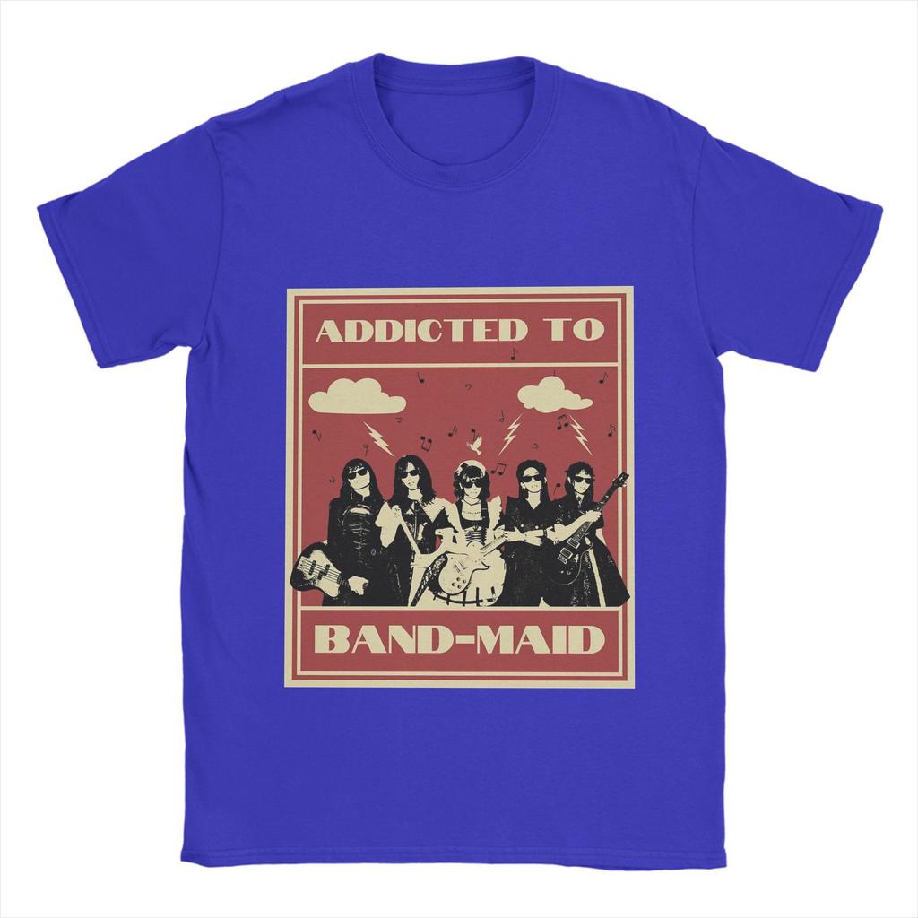 Męski T-shirt zespołu Band Maid 100% Bawełna Odzież Rekreacyjna Krótki Rękaw Okrągły Dekolt T-shirt Prezentowy