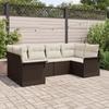 VidaXL 6-piece Garden Sofa Set with Brown Poly Rattan Cushions 3345498