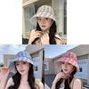 Plaid Bucket Hat With Sun Protection For Summer Outdoor Casual Women