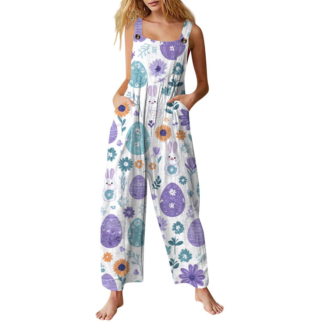 Women's Jumpsuit Printed Casual Loose Jumpsuit