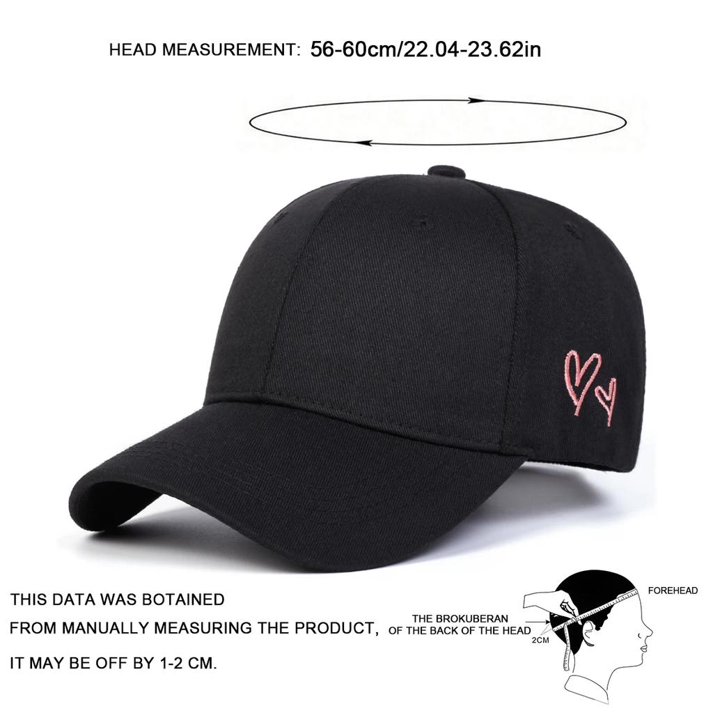 Unisex Liebes-Stickerei Baseballkappen Frühling und Herbst Outdoor Verstellbar Lässige Hüte Sonnenschutzhut Sportkappe