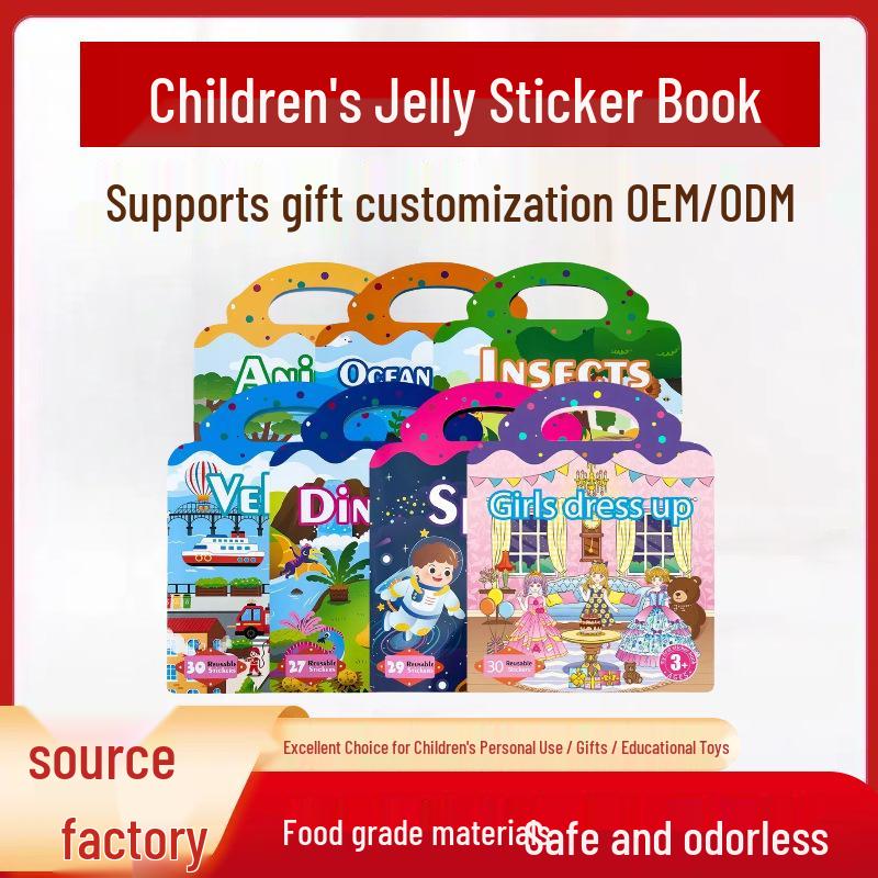Jelly Sticker Book for Kids: Reusable Baby Stickers, Hot Selling